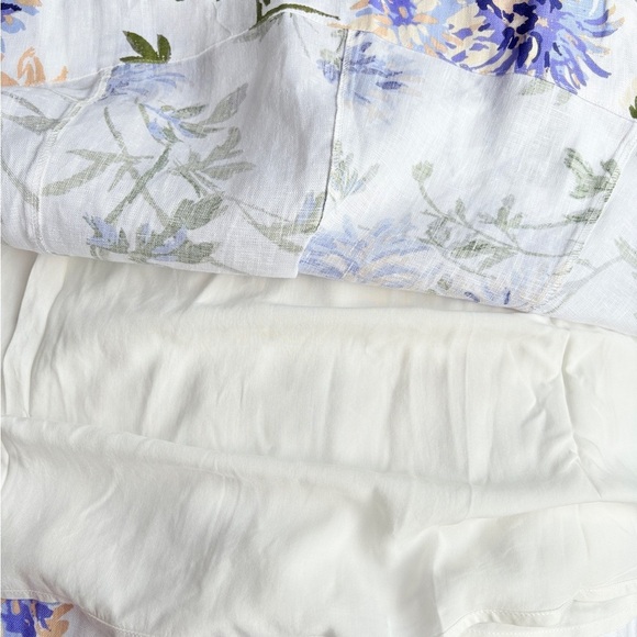 NEW Reformation Anatolia Linen Corset Two Piece Serenity White Floral US 2 UK 6 - Picture 3 of 16